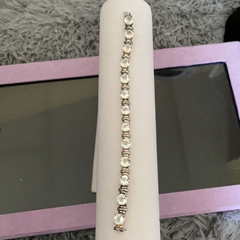 White topaz sterling sliver bracelet